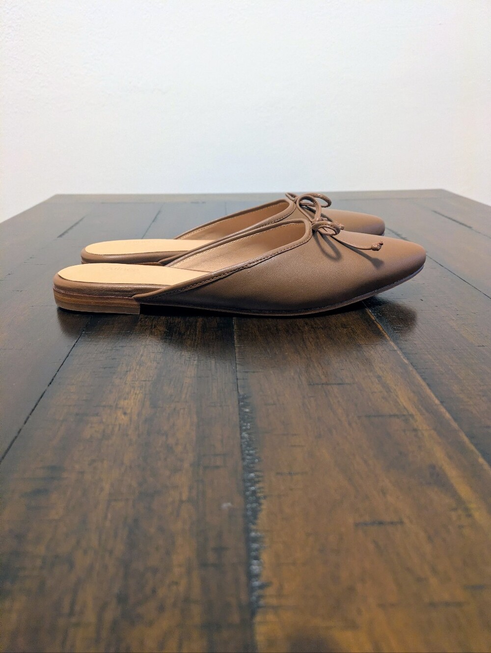 Quince Italian Leather Pointed Mule Flats Cognac size 7 - Picture 3 of 6